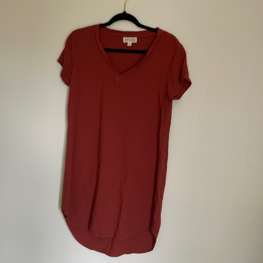Small T shirt dress Burnt/Rust Orange